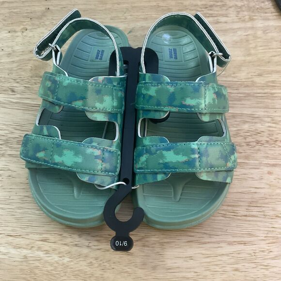 Wave Zone Toddler Sandals Color Double Green Camo Size 9-10 Hook Loop Brand New - Picture 1 of 3